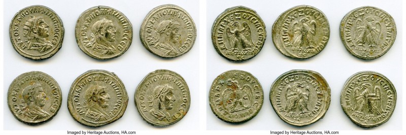 ANCIENT LOTS. Roman Provincial. AD 3rd century. Lot of six (6) BI tetradrachms. ...