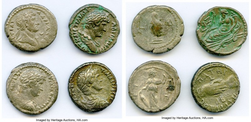 ANCIENT LOTS. Roman Provincial. Egypt. Hadrian (AD 117-138). Lot of four (4) BI ...