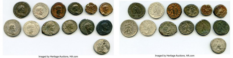 ANCIENT LOTS. Roman Provincial. AD 2nd-3rd century. Lot of thirteen (13) BI tetr...