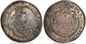 Leopold I Taler 1682-IAN UNC Details (Obverse Cleaned) NGC, Graz mint, KM1272, Dav-3232. Comes mounted in oversized NGC holder. 

HID09801242017

...