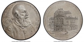 Ludwig Anzengruber silver Matte Specimen "10th Anniversary of Death and the Opening of the Volkstheater" Medal 1899 SP65 PCGS, Hauser-1839, Wurzbach-3...