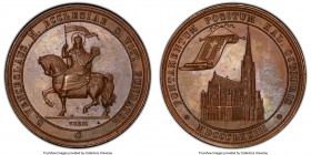 "St. Vitus Cathedral" bronzed copper Specimen Medal 1873 SP63 PCGS, Hauser-2277. FUNTAMENTUM POSITUM KAL. OCTOBRIS * MDCCCLXXIII * Scroll above left o...