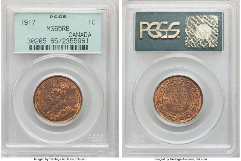 George V Cent 1917 MS65 Red and Brown PCGS, Ottawa mint, KM21.

HID09801242017...