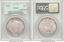 George VI Dollar 1945 MS64 PCGS, Royal Canadian mint, KM37. Mintage: 38,391. 

HID09801242017

© 2020 Heritage Auctions | All Rights Reserved