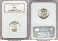 Republic 20 Centavos 1948 MS64 NGC, KM13.2. Low relief star. 

HID09801242017

© 2020 Heritage Auctions | All Rights Reserved