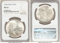 Republic "ABC" Peso 1939 MS63 NGC, Philadelphia mint, KM22. Last year of type. 

HID09801242017

© 2020 Heritage Auctions | All Rights Reserved