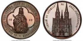 "Consecration of St. Ludmila Church" bronzed copper Specimen Medal 1893 SP64 PCGS, By Ketner. 37mm. 14.84gm. NA PAMET POSV VOT CHRAMU PANE SV LUDMILY ...