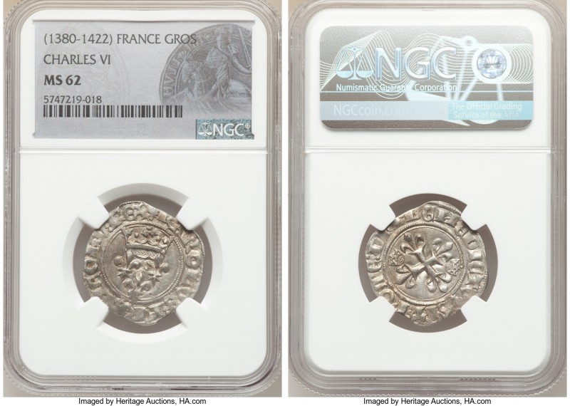 Charles VI Gros ND (1380-1422) MS62 NGC, 26mm. 

HID09801242017

© 2020 Heri...