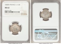 Louis XIV 1/12 Ecu 1660-A MS62 NGC, Paris mint, KM199.1, Jones-2915. Detailed collector and auction tag included. 

HID09801242017

© 2020 Heritag...