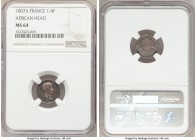 Napoleon 1/4 Franc 1807-A MS64 NGC, Paris mint, KM678.1. Scarce African head variety. Rose tinted anthracite-gray toning. 

HID09801242017

© 2020...