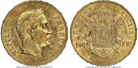 Napoleon III gold 100 Francs 1868-A AU58 NGC, Paris mint, KM802.1. Mintage: 2,315. 0.9334 oz. 

HID09801242017

© 2020 Heritage Auctions | All Rig...