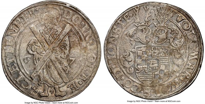 Hohnstein. Volkmar Wolfgang Taler 1567 AU53 NGC, Elrich mint, Dav-9313. Yield fr...