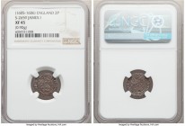 James I 2 Pence (1/2 Groat) ND (1605-1606) XF45 NGC, Tower mint, Rose mm, S-2659, Jones-2250. 0.90gm. Includes detailed collector and auction tag. 
...
