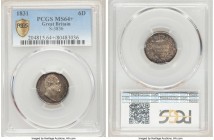 William IV 6 Pence 1831 MS64+ PCGS, KM712, S-3836. Gray-red centers with charcoal borders. 

HID09801242017

© 2020 Heritage Auctions | All Rights...