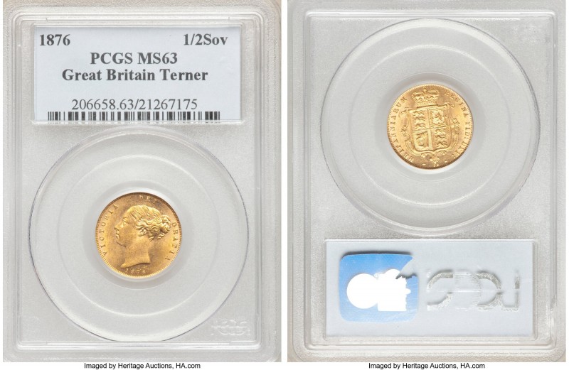 Victoria gold 1/2 Sovereign 1876 MS63 PCGS, KM735.2. AGW 0.1178 oz. 

HID09801...