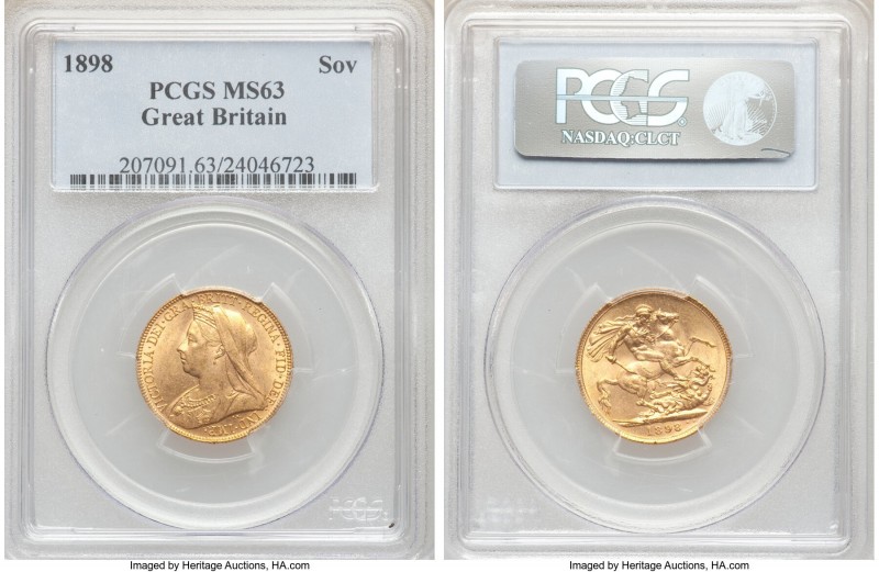Victoria gold Sovereign 1898 MS63 PCGS, KM785, S-3874. AGW 0.2355 oz. 

HID098...