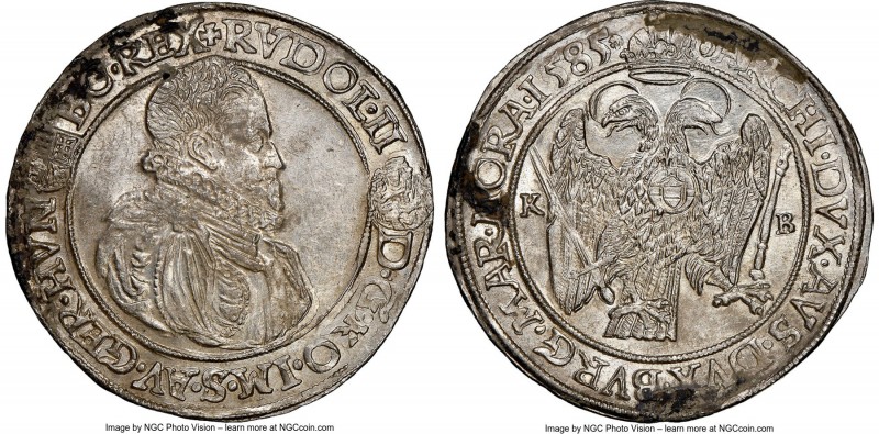 Rudolf II Taler 1585-KB MS60 NGC, Kremnitz mint, Dav-8066. 

HID09801242017
...