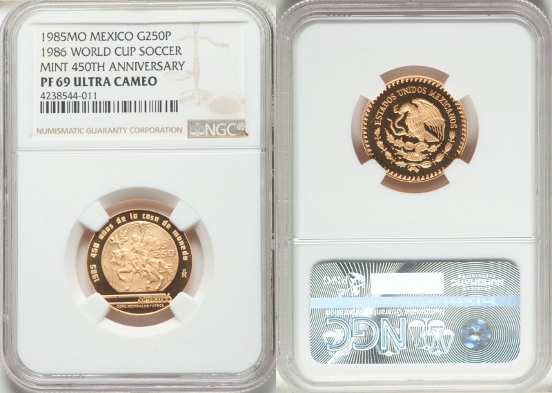 Estados Unidos gold Proof "World Cup Soccer and 450th Anniversary of Mint" 250 P...