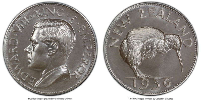 Edward VIII silver Prooflike Restrike Fantasy Crown 1936-Dated PL66 PCGS, FM-6b,...