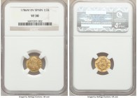 Charles III gold 1/2 Escudo 1786 M-DV VF30 NGC, Madrid mint, KM425.1. 

HID09801242017

© 2020 Heritage Auctions | All Rights Reserved