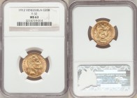 Republic gold 20 Bolivares 1912 MS63 NGC, KM-Y32. AGW 0.1867 oz. 

HID09801242017

© 2020 Heritage Auctions | All Rights Reserved