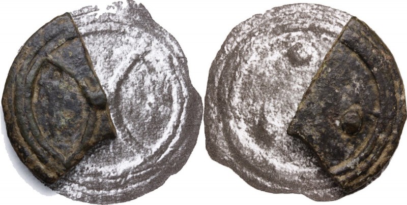 Greek Italy. Uncertain of Inland Etruria. Archaic wheel/three crescent series. L...