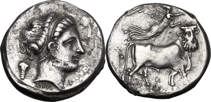 Greek Italy. Central and Southern Campania, Neapolis. AR Didrachm, c. 320-300 BC...