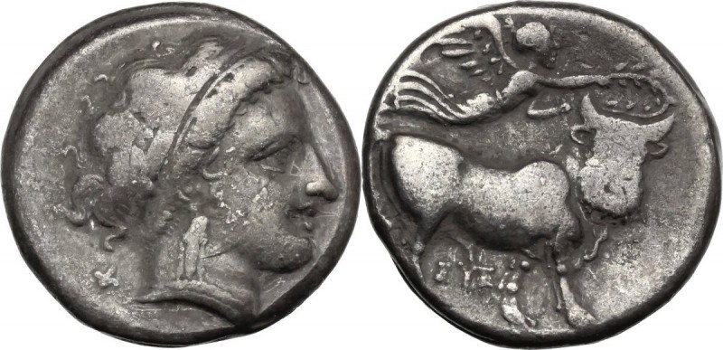 Greek Italy. Central and Southern Campania, Neapolis. AR Nomos, c. 300-275 BC. H...