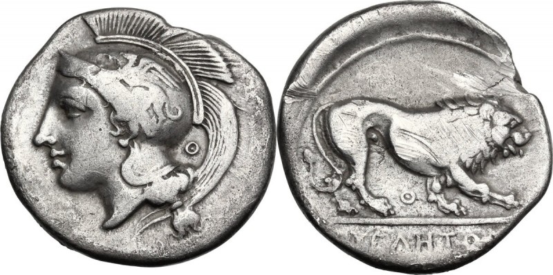 Greek Italy. Northern Lucania, Velia. AR Didrachm, c. 340-334 BC. Head of Athena...