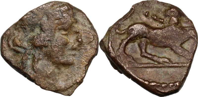 Greek Italy. Greek Italy, uncertain mint. Capua(?). AE 17 mm. Late 90s-early 80s...