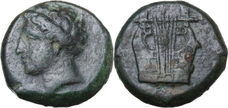 Sicily. Adranon. AE Hexas, 354/3-345/4 BC. Laureate head of Apollo left. / Kitha...