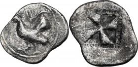 Sicily. Himera. AR Obol, c. 530-515 BC. Cock standing left. / Incuse square with mill-sail pattern. SNG Cop. 297; HGC 2 426. AR. 0.78 g. 13.00 mm. Une...