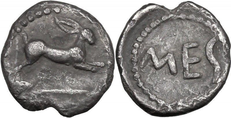 Sicily. Messana. AR Litra, c. 480-461 BC. Hare springing right. / MES. SNG ANS 3...