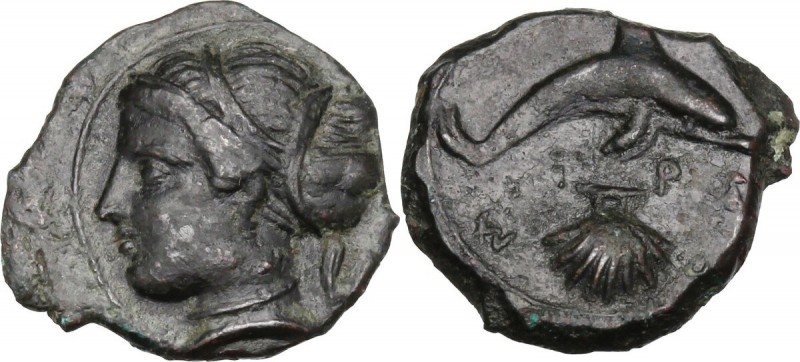 Sicily. Syracuse. Dionysos I (405-367 BC). AE Hemilitron, c. 405-367 BC). Female...