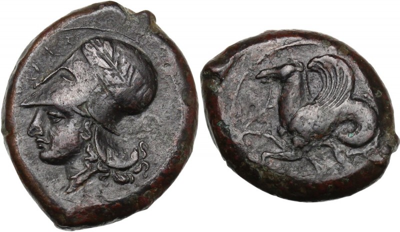 Sicily. Syracuse. Dionysios I (405-367 BC). AE Hemilitron. ΣΙΡΑ. Head of Athena ...