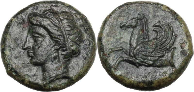 Sicily. Syracuse. Timoleon and the Third Democracy (344-317 BC). AE 16 mm. Femal...