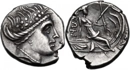 Continental Greece. Euboia, Histiaia. AR Tetrobol, 267-168 BC. Head of the nymph Histiaia right, wearing ivy-wreath. / ΙΣΤΙ-[A]ΙΕΩΝ. Nymph seated righ...