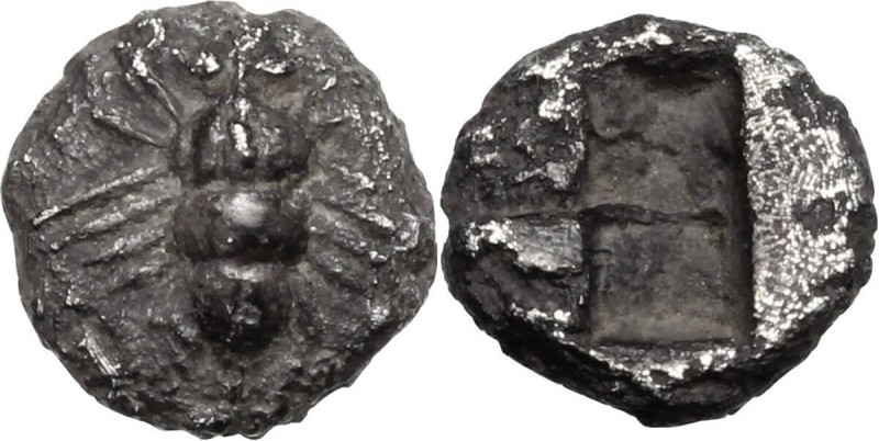 Greek Asia. Ionia, Ephesus. AR Obol, c. 550-500 BC. Bee. / Incuse punch. Cf. Kar...