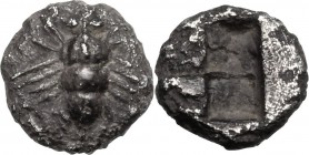 Greek Asia. Ionia, Ephesus. AR Obol, c. 550-500 BC. Bee. / Incuse punch. Cf. Karwiese series III, 6; SNG Kayhan -. AR. 0.44 g. 6.00 mm. RR. Very rare ...