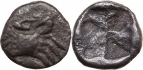 Greek Asia. Islands off Caria, Kos. AR Obol, c. 500-480 BC. Crab. / Quadripartite incuse square. Cf. SNG Cop. 615-6 (diobols); HGC 6 1297. AR. 0.61 g....