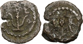 Greek Asia. Judaea. Herod I the Great (40-4 BC). AE Prutah. HPW BACIΛ. Αnchor. / Double cornucopiae with caduceus between. Hendin 1188. AE. 1.12 g. 16...
