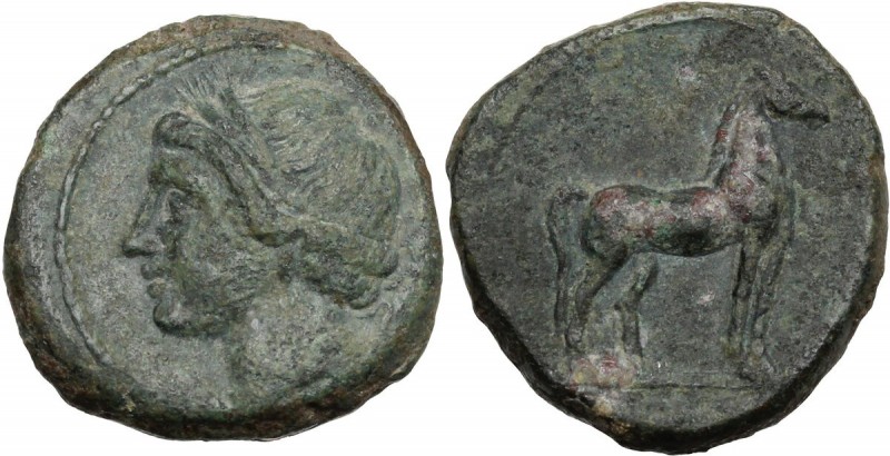 Africa. Zeugitania, Carthage. AE 19 mm. time of the Second Punic War, c. 215-205...