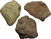 Aes Premonetale. Aes Rude. Lot of three (3) bronze lumps. Central Italy, 8th-4th century BC. Vecchi ICC 1; Haeberlin pl. 1, 10-13. AE. g. 132.7; g. 85...