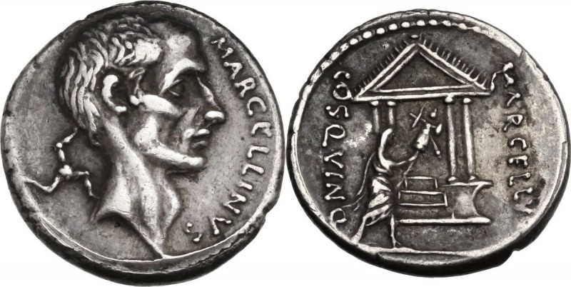 P. Cornelius Lentulus Marcellinus. AR Denarius, 50 BC. Bare head of consul M. Cl...