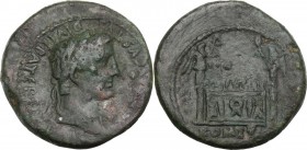 Augustus (27 BC-14 AD) . AE Semis, Lugdunum mint, c. 9-14 AD. [CAESAR] AVGVSTVS DIVI F PATERPATRIAE. Laureate head right. / ROM ET AVG. Altar of Lugdu...