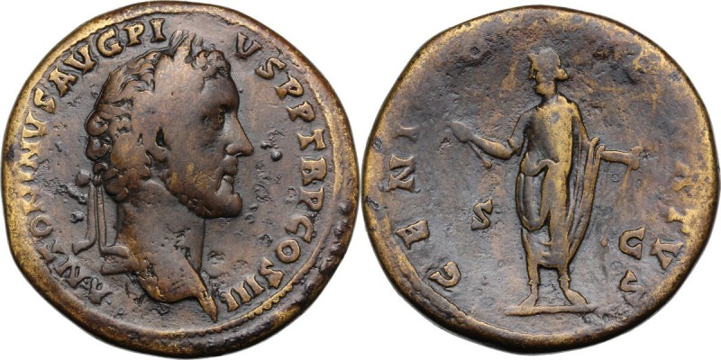 Antoninus Pius (138-161). AE Sestertius, 140-144 AD. ANTONINVS AVG PIVS PP TR P ...