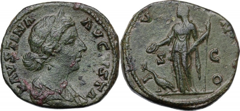 Faustina II, wife of Marcus Aurelius (died 176 AD). AE Sestertius, struck under ...