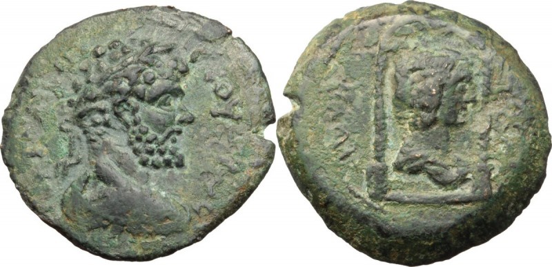 Septimius Severus (193-211) with Julia Domna. AE 28 mm. Laodicea ad Mare, Seleuc...