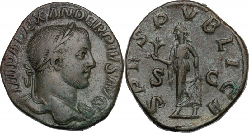 Severus Alexander (222-235 AD). AE Sestertius, 231-235 AD. IMP ALEXANDER PIVS AV...