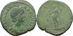 Julia Mamaea, mother of Severus Alexander (died 235 AD). AE Sestertius. IVLIA MAMAEA AVGVSTA. Diademed and draped bust right. / FELICITAS AVG SC. Feli...